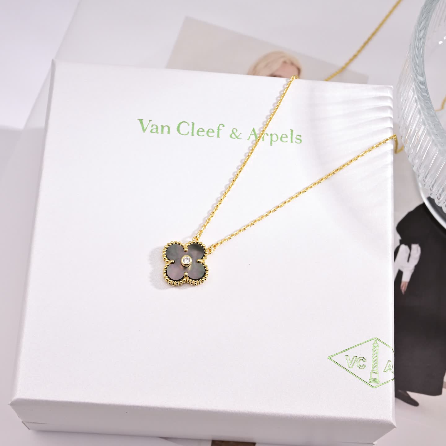 Van Cleef & Arpels Alhambra Gold Plated Enamel Clover Necklaces